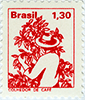 stamp with image of a coffee harvester